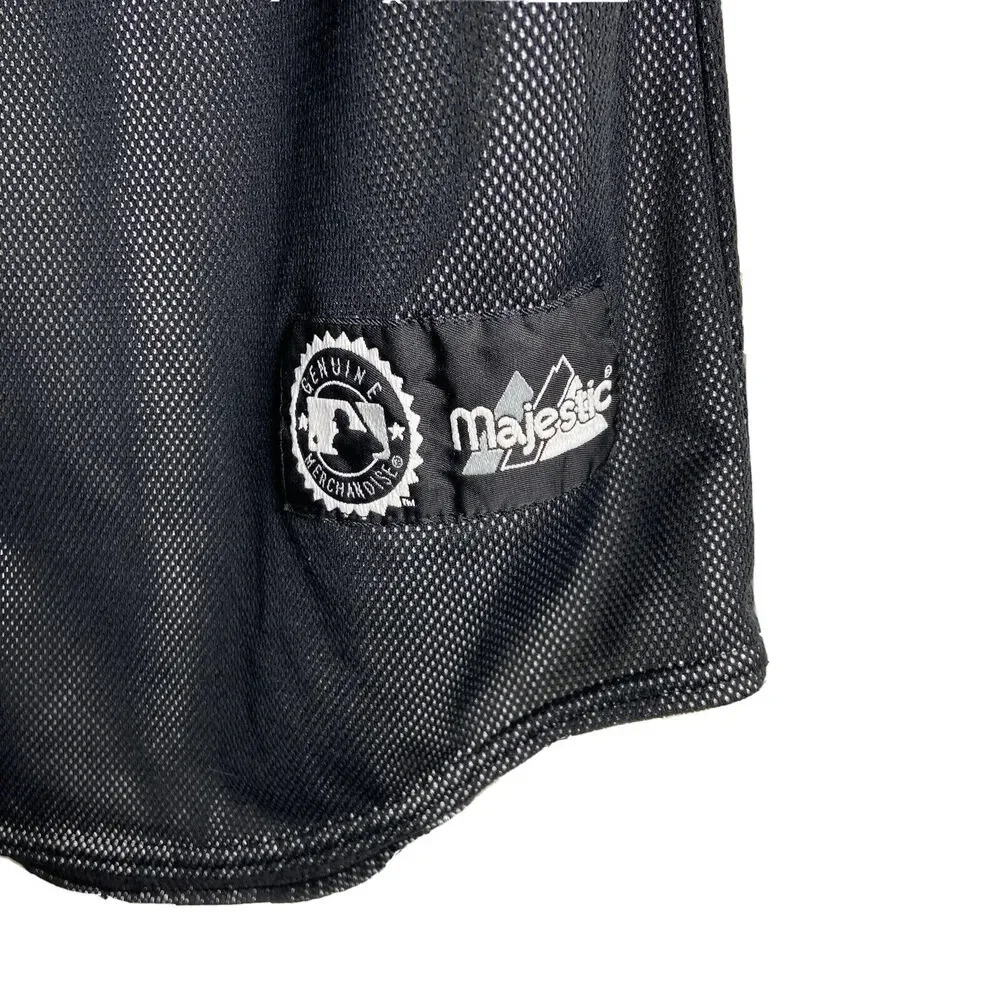 Colorado Rockies Majestic Black Lined Jersey Black Tag 90s Mens Size XL MLB - Picture 2 of 4